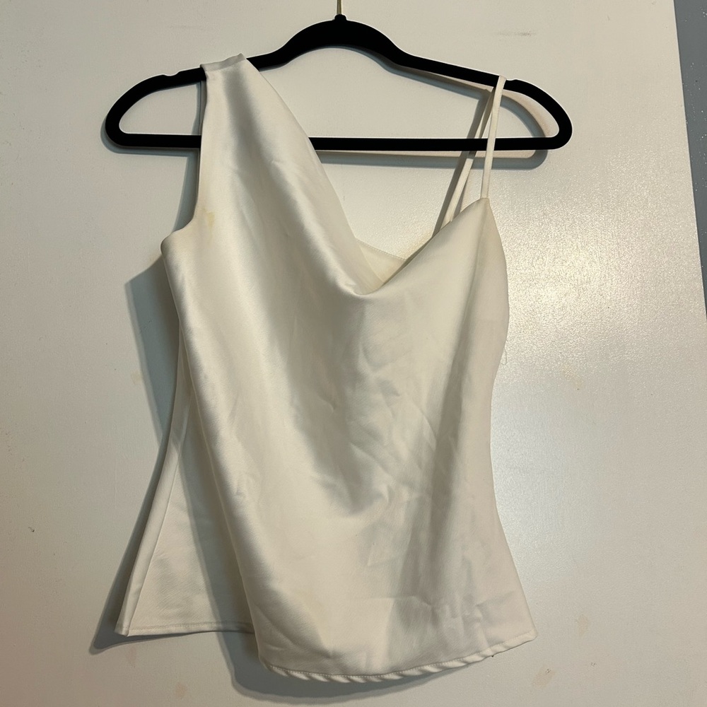 Nasty Gal Cream Asymmetrical Fitted Camisole